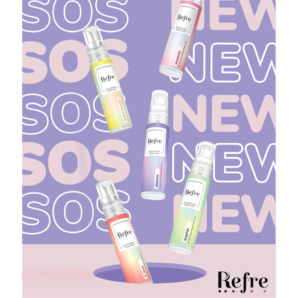 Xịt khử mùi Refre Whitening Perfume hương sang trọng/yêu kiều/phấn thơm/ngọt ngào/tình yêu/vui tươi 30ml