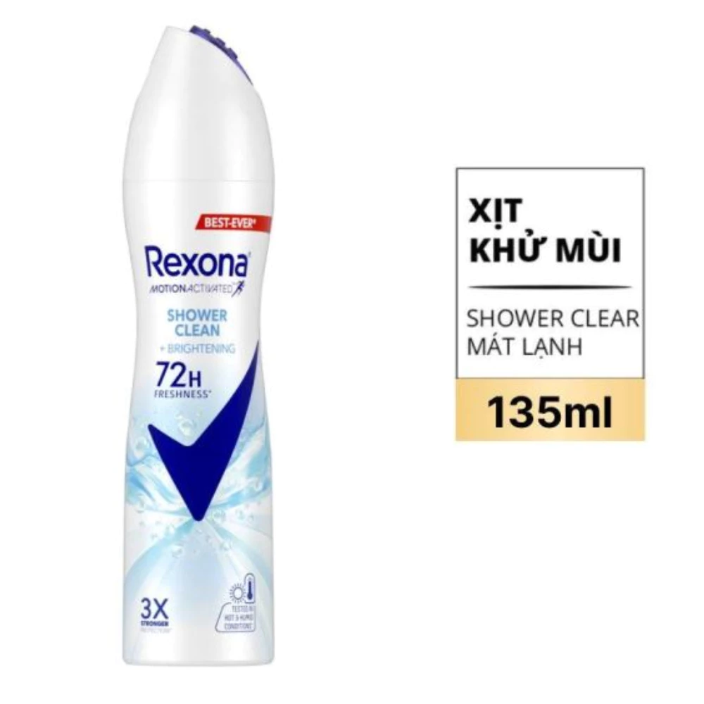 Xịt khử mùi Rexona cho nữ Shower Clean mát lạnh 135ml