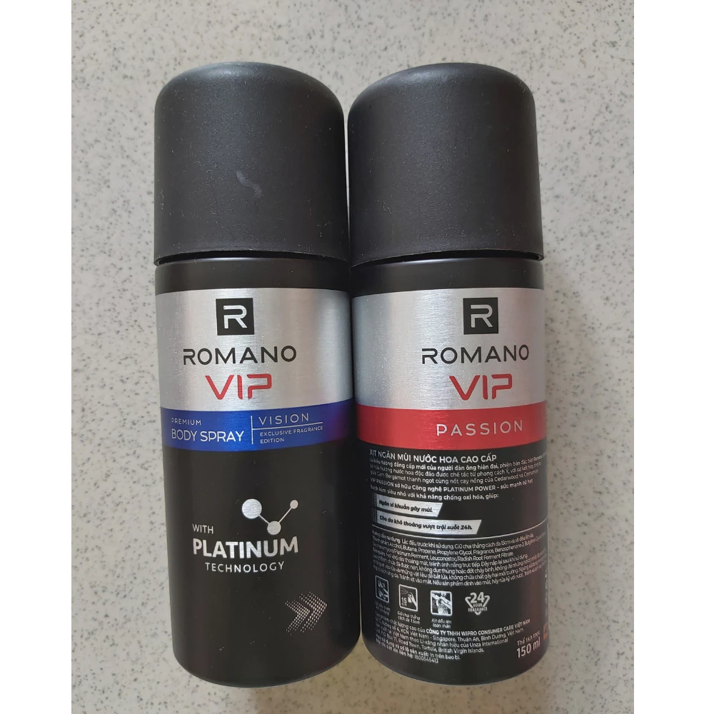 Xịt khử mùi Romano Vip hương Passion/Vision 150ml