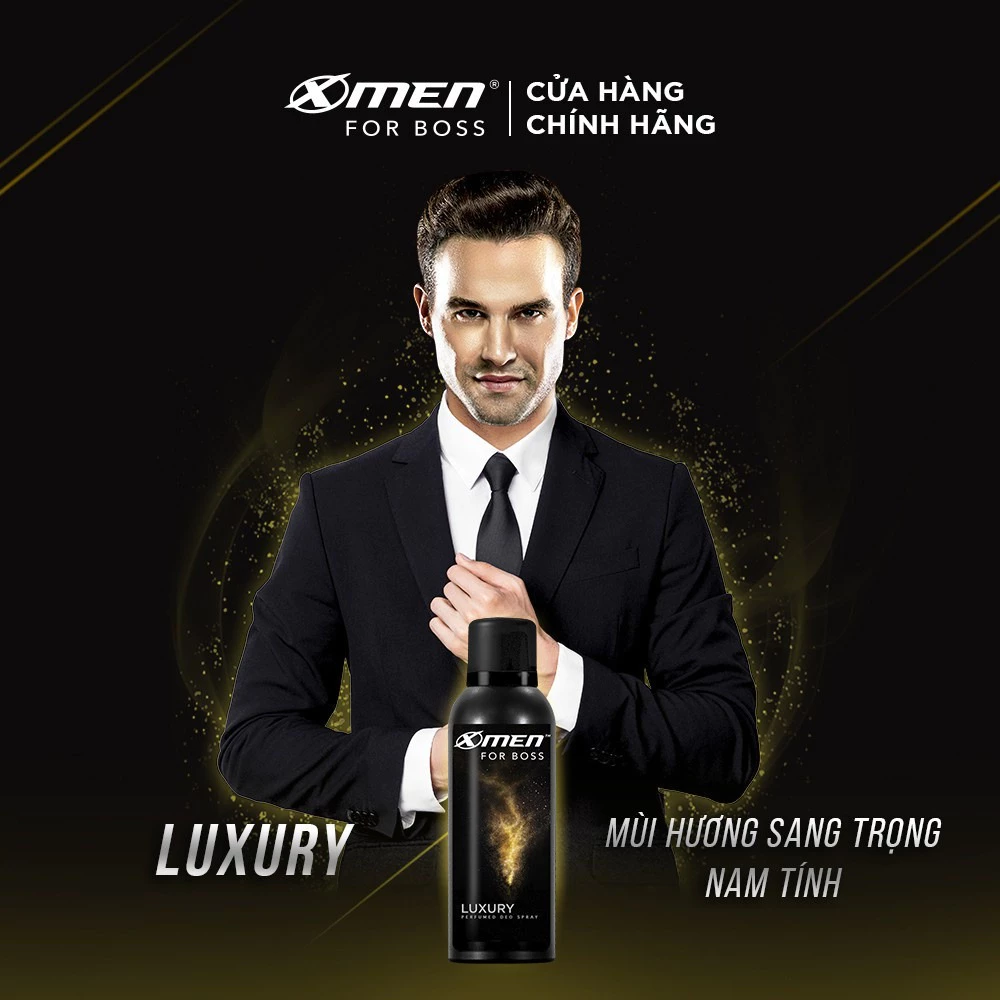 Xịt khử mùi X-Men For Boss Luxury sang trọng tinh tế/Intense hương trầm nội lực/Legend hương tinh tế 150ml