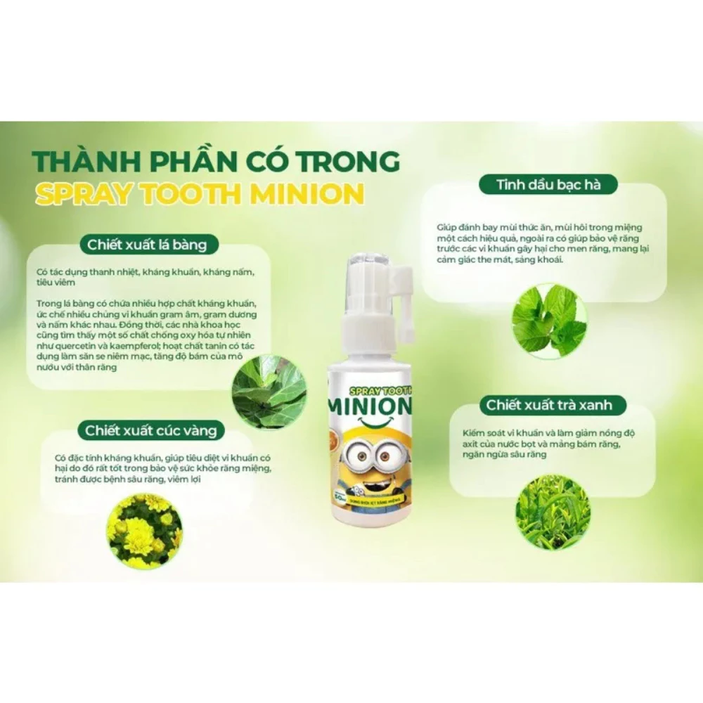 Xịt miệng Minion 50ml cho bé trên 12 tháng tuổi