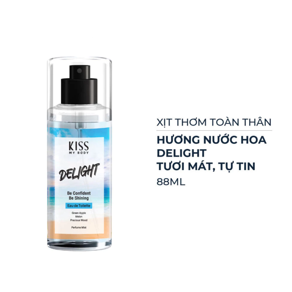Xịt thơm toàn thân Kiss My Body - Sweet Vanilla Cotton/hương Delight/hương Crazy In Love/Sweetie 88ml