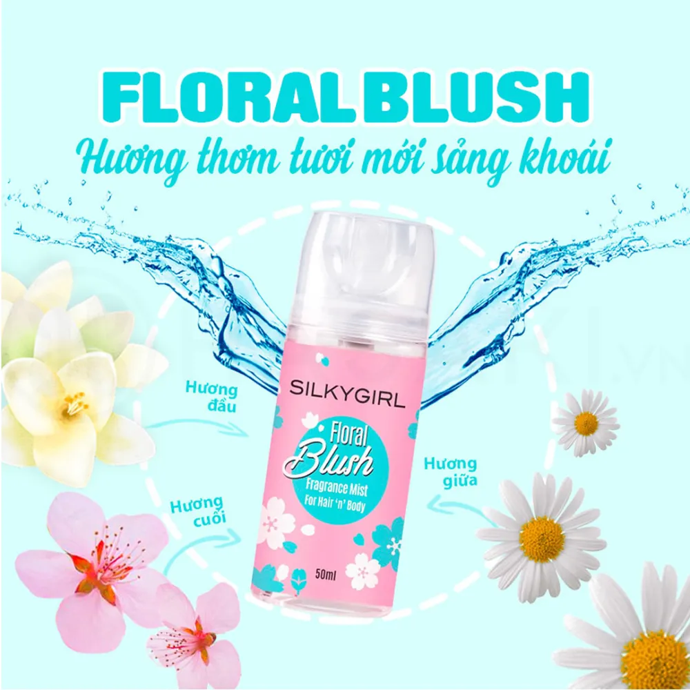 Xịt thơm toàn thân và tóc Silkygirl 50ml
