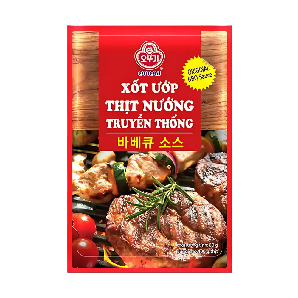 Thùng 60 gói xốt ướp thịt nướng truyền thống Ottogi gói 80g