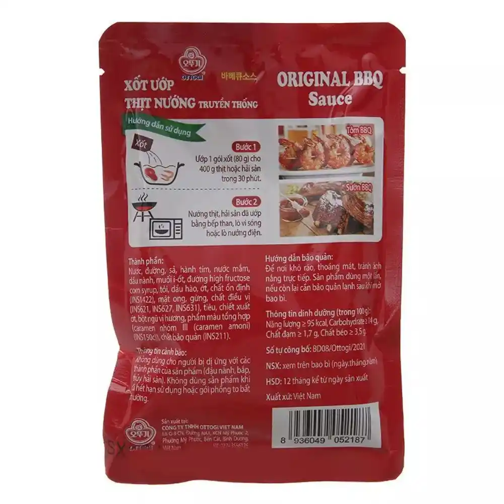 Thùng 60 gói xốt ướp thịt nướng truyền thống Ottogi gói 80g