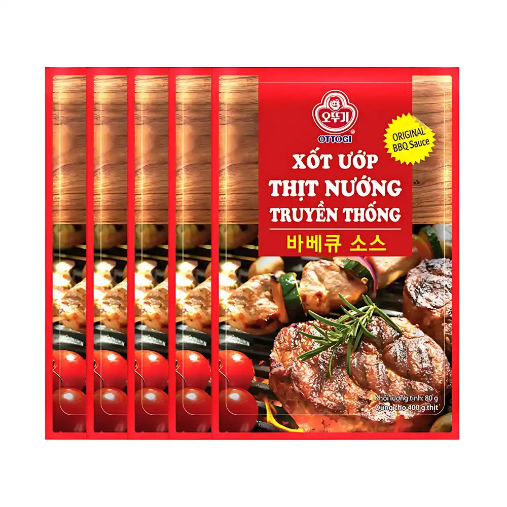 Thùng 60 gói xốt ướp thịt nướng truyền thống Ottogi gói 80g