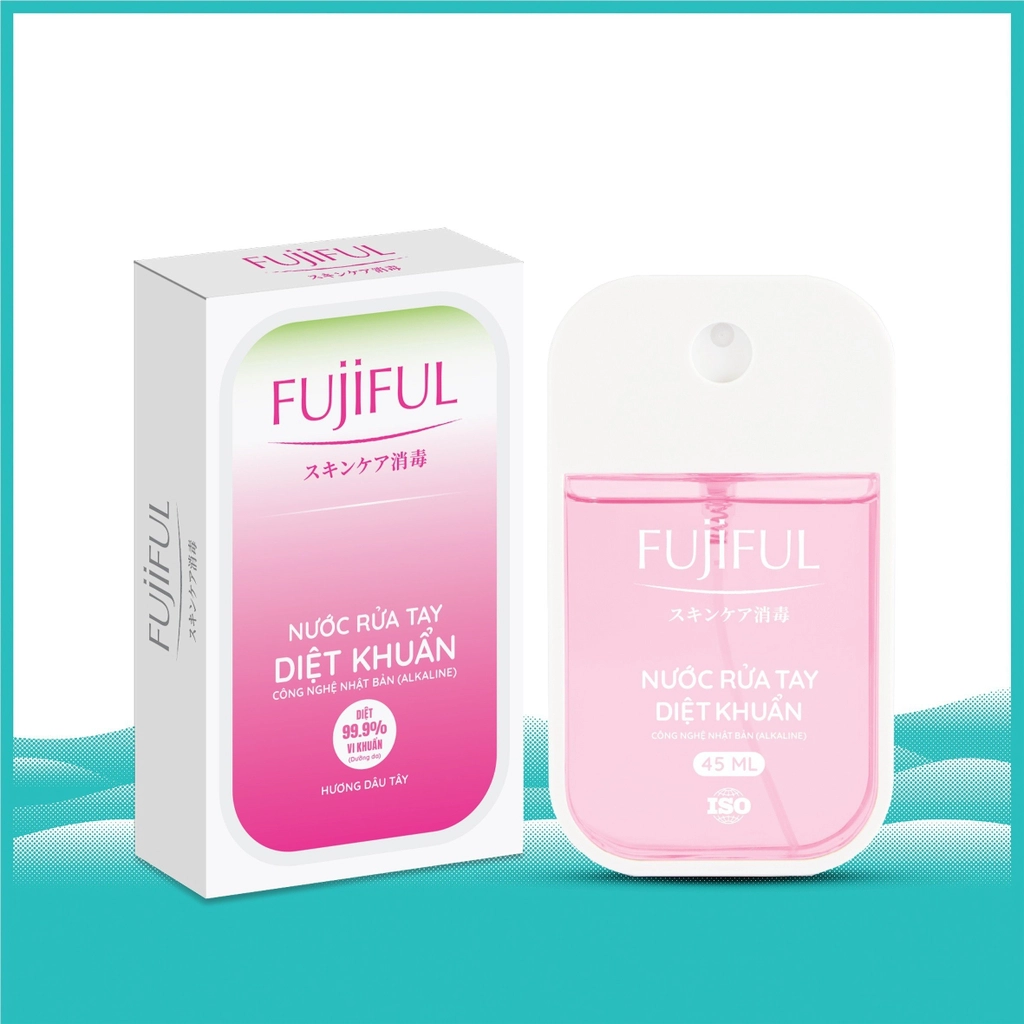 Hộp 12 chai rửa tay diệt khuẩn dưỡng da Fujiful 9 hương 45ml