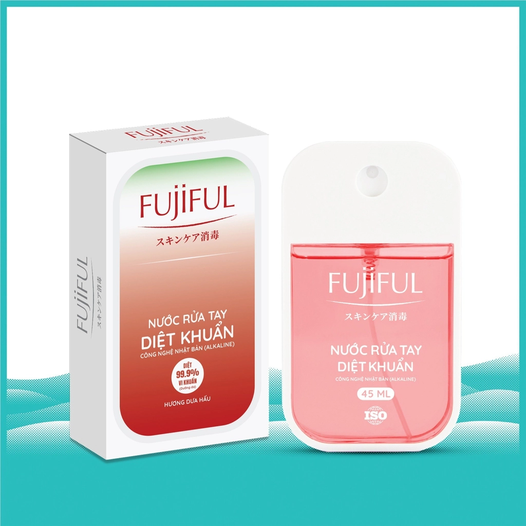 Hộp 12 chai rửa tay diệt khuẩn dưỡng da Fujiful 9 hương 45ml