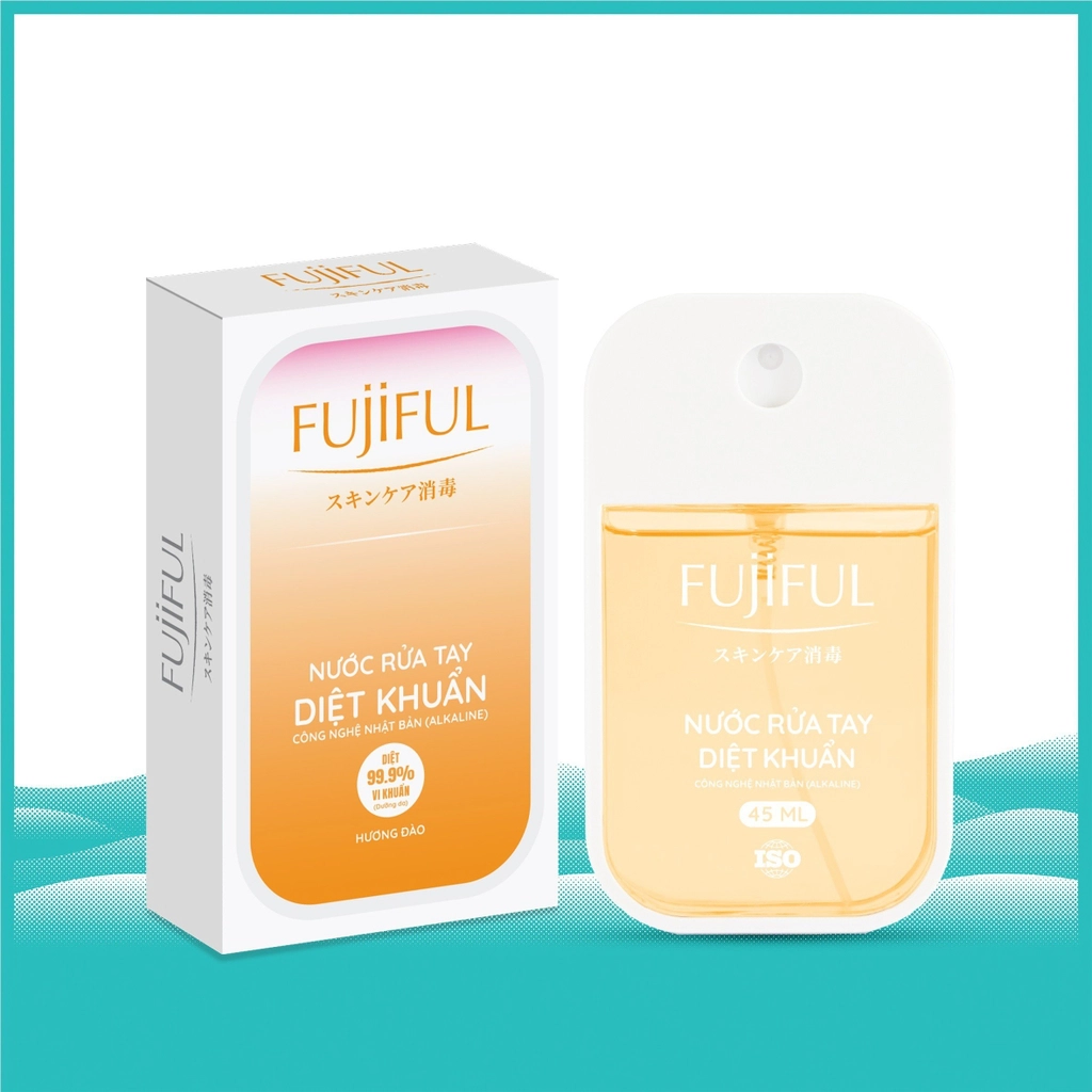 Hộp 12 chai rửa tay diệt khuẩn dưỡng da Fujiful 9 hương 45ml