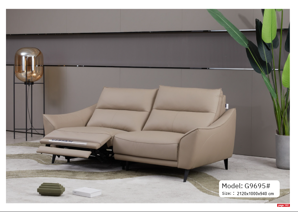 Bộ sofa nhập khẩu da bò điện MG9596