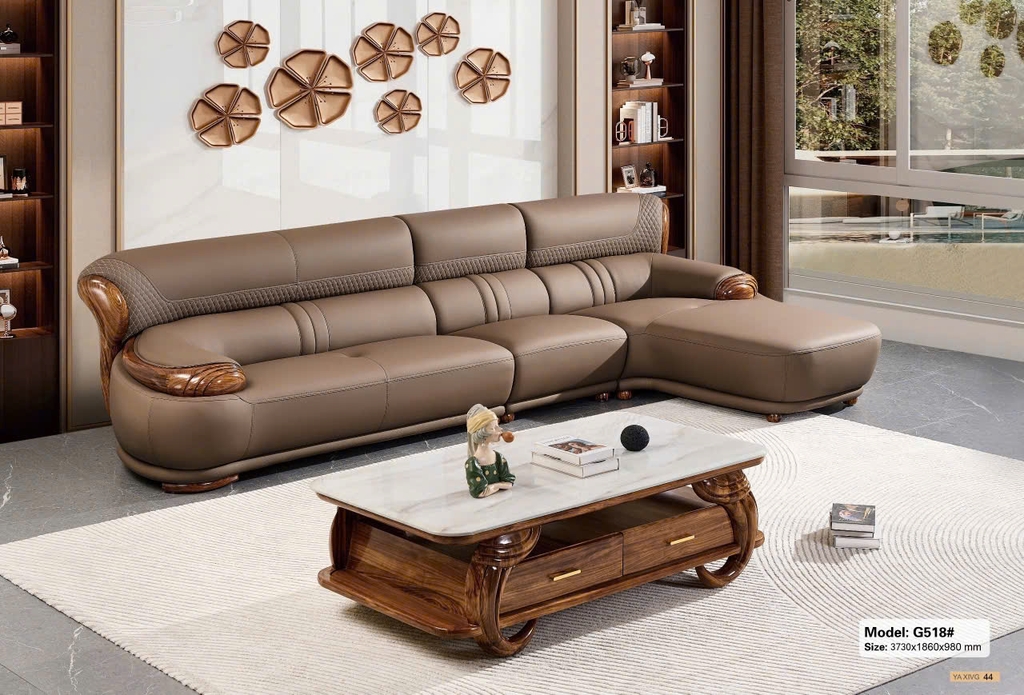 Bộ sofa da bò nhập khẩu SAG518