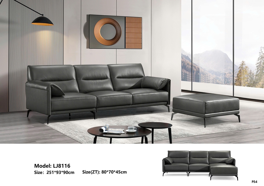 Bộ sofa da bò nhập khẩu LJ8116