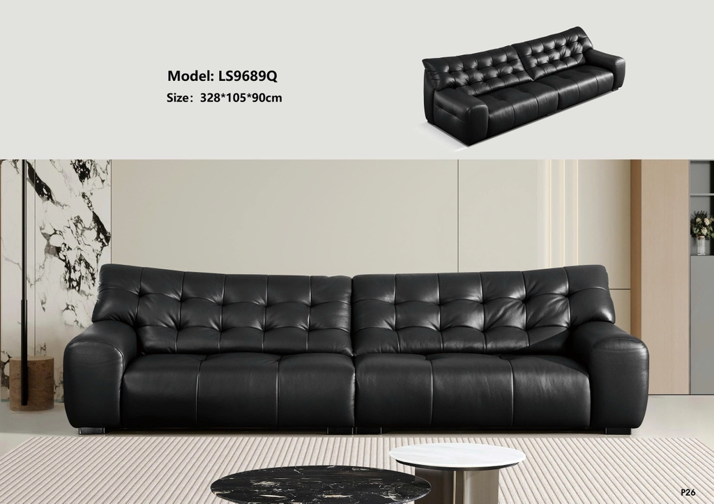 Bộ sofa da bò nhập khẩu LS9689Q