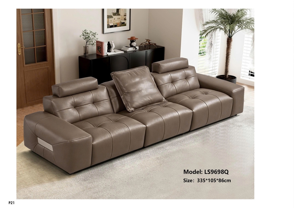 Bộ sofa da bò nhập khẩu LS9698Q