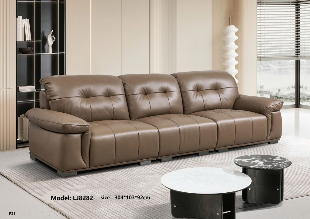 Bộ sofa da bò nhập khẩu LJ8282
