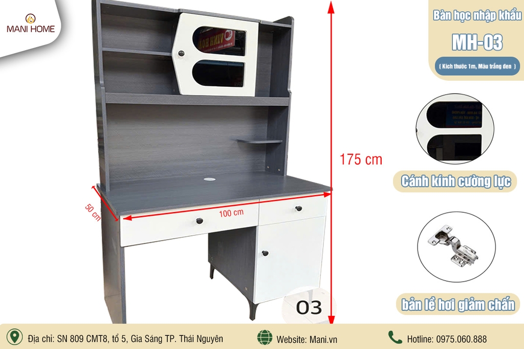 BÀN HỌC NHẬP KHẨU MH03 (1m)