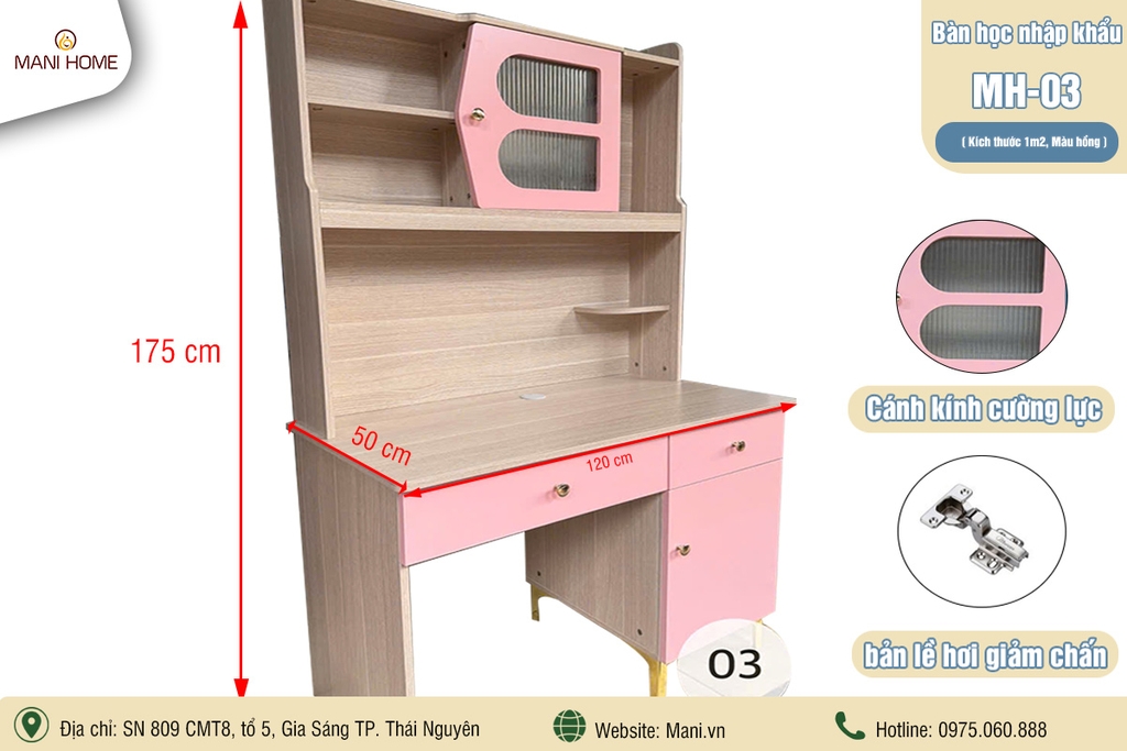 BÀN HỌC NHẬP KHẨU MH03 (1m2)