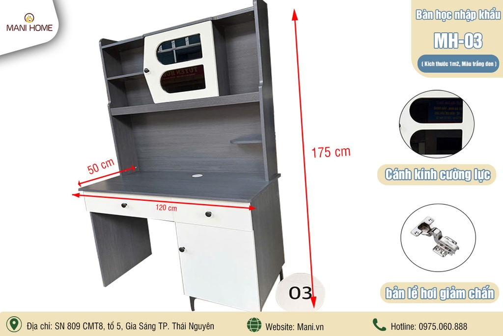 BÀN HỌC NHẬP KHẨU MH03 (1m2)