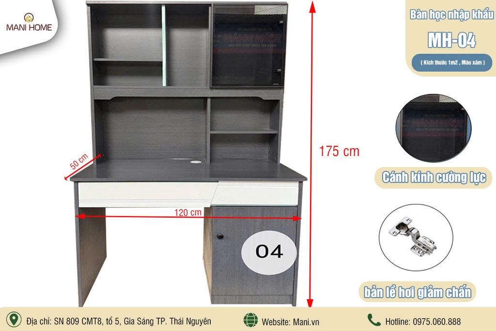 BÀN HỌC NHẬP KHẨU MH04 (1m2)