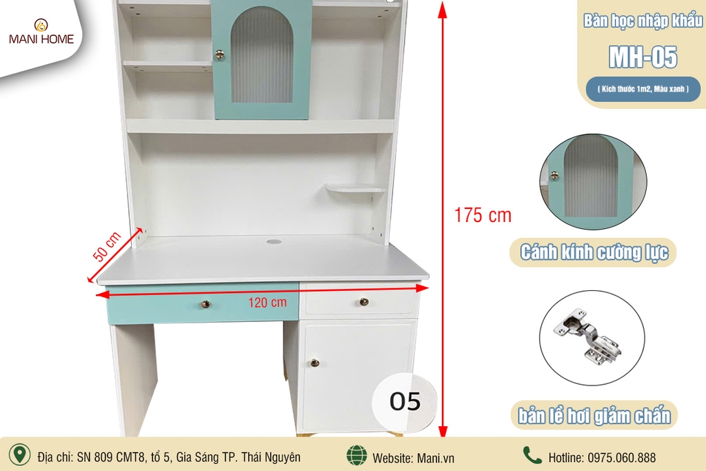 BÀN HỌC NHẬP KHẨU MH05 (1m2)