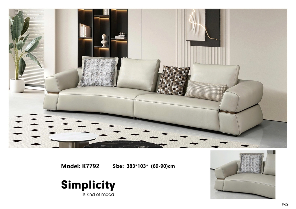 Bộ sofa da bò nhập khẩu K7792