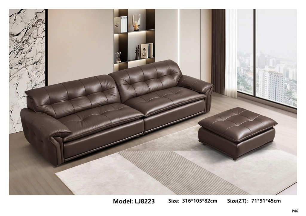 Bộ sofa da bò nhập khẩu LJ8223