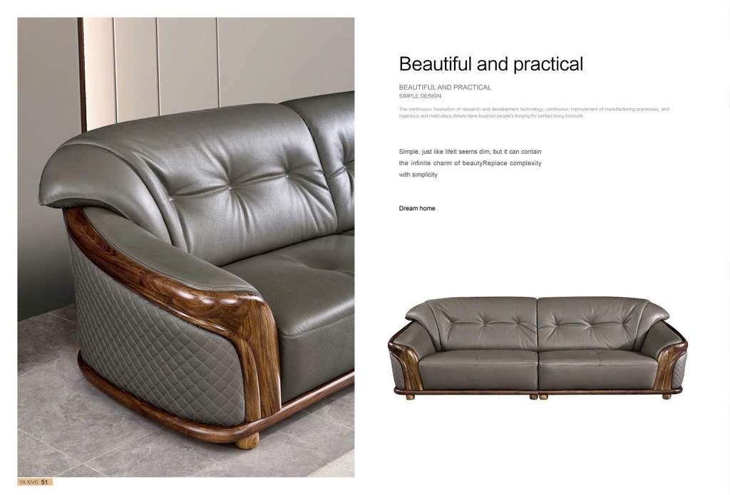 Bộ sofa da bò nhập khẩu SAH75