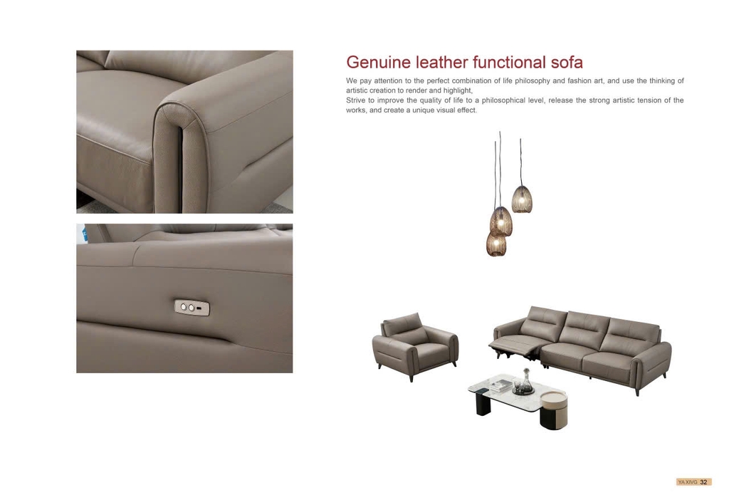 Bộ sofa da bò nhập khẩu SAR0508