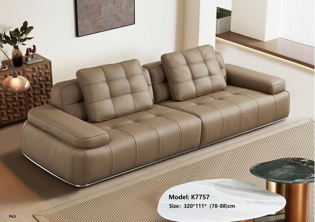 Bộ sofa da bò nhập khẩu K7757