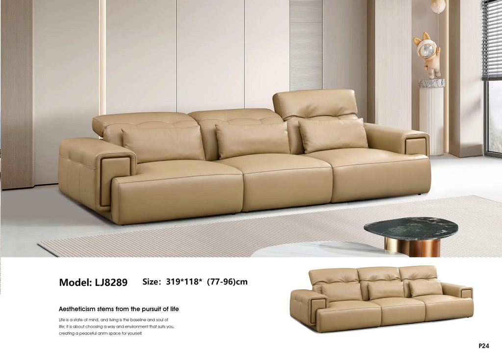Bộ sofa da bò nhập khẩu LJ8289