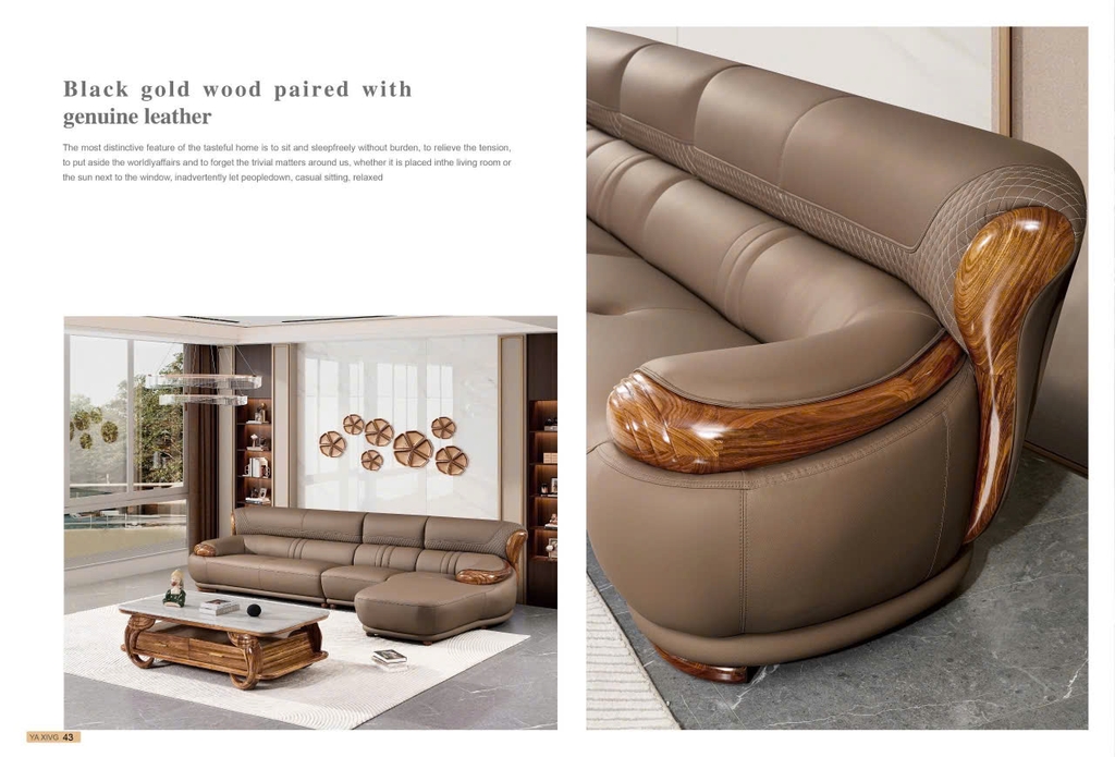 Bộ sofa da bò nhập khẩu SAG518