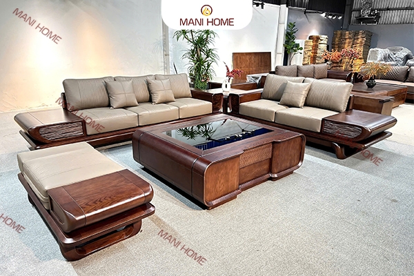 BỘ SOFA GỖ SỒI CAO CẤP MTKC036