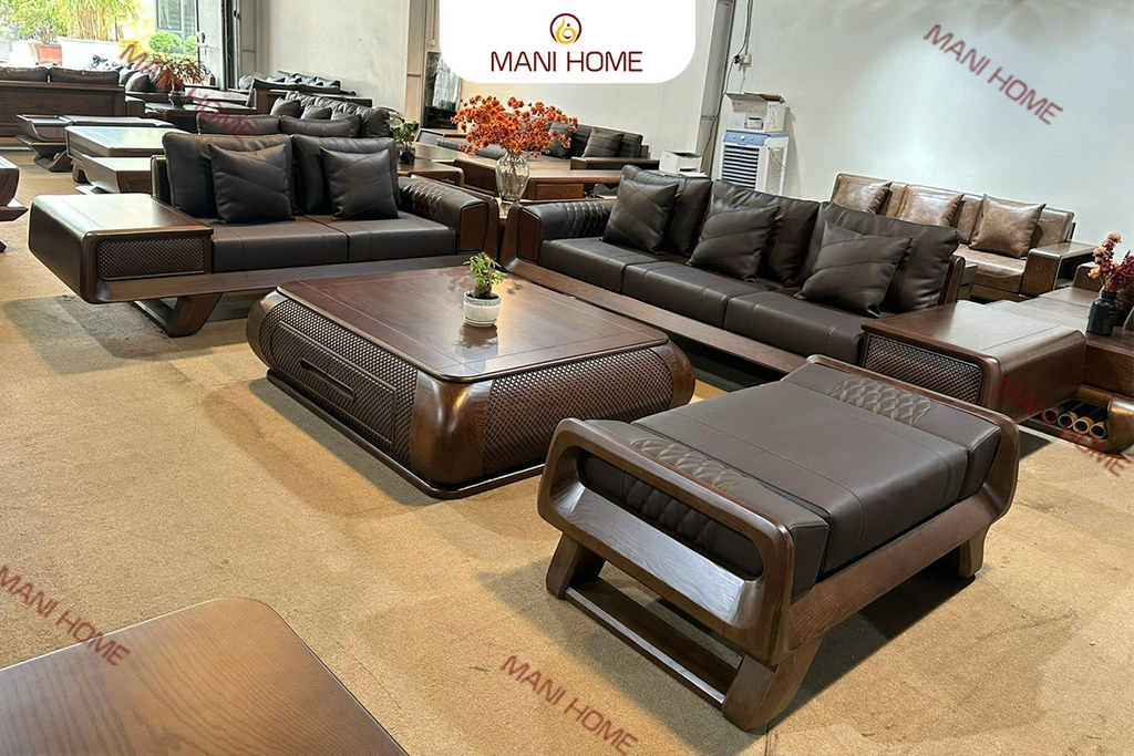 BỘ SOFA GỖ SỒI CAO CẤP MTKC034