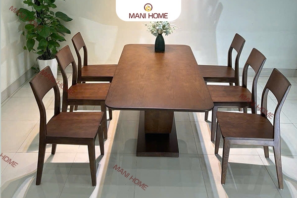 BỘ BÀN ĂN GỖ SỒI CAO CẤP 6 GHẾ GV011.M2 – MTK H007.M2N