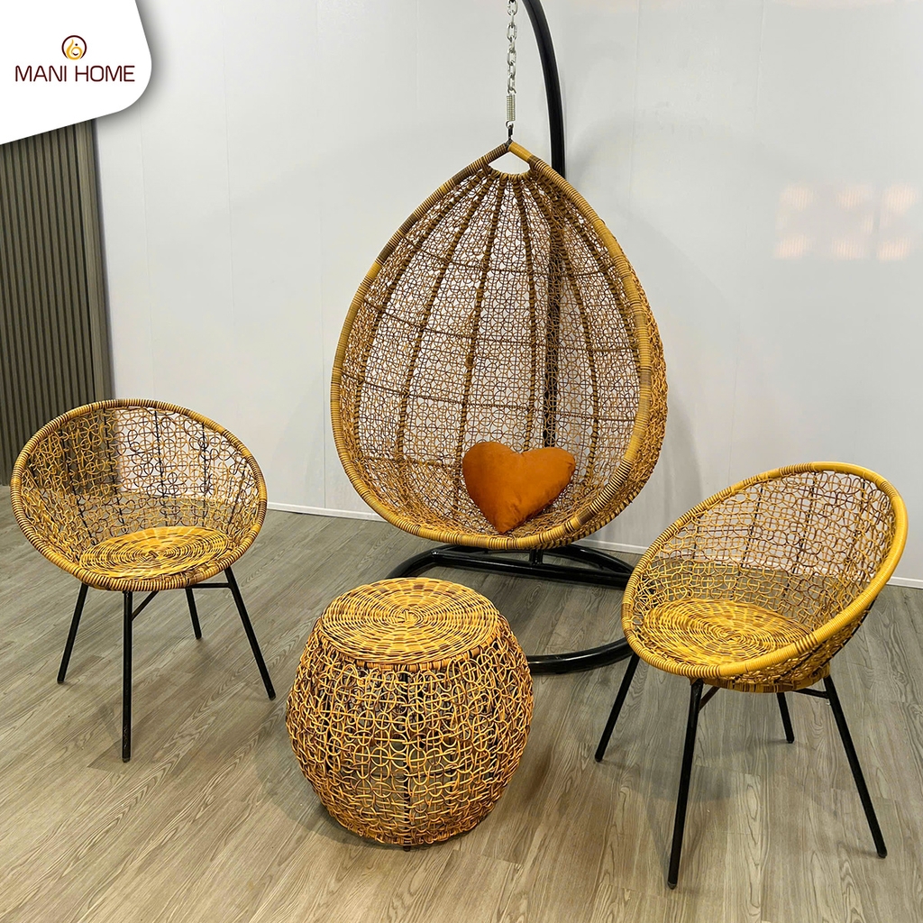 Bộ ghế xích đu mây nhựa MH-01