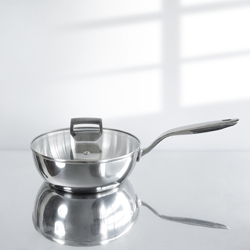Chảo inox 316 đúc liền khối, sâu lòng, size 20cm