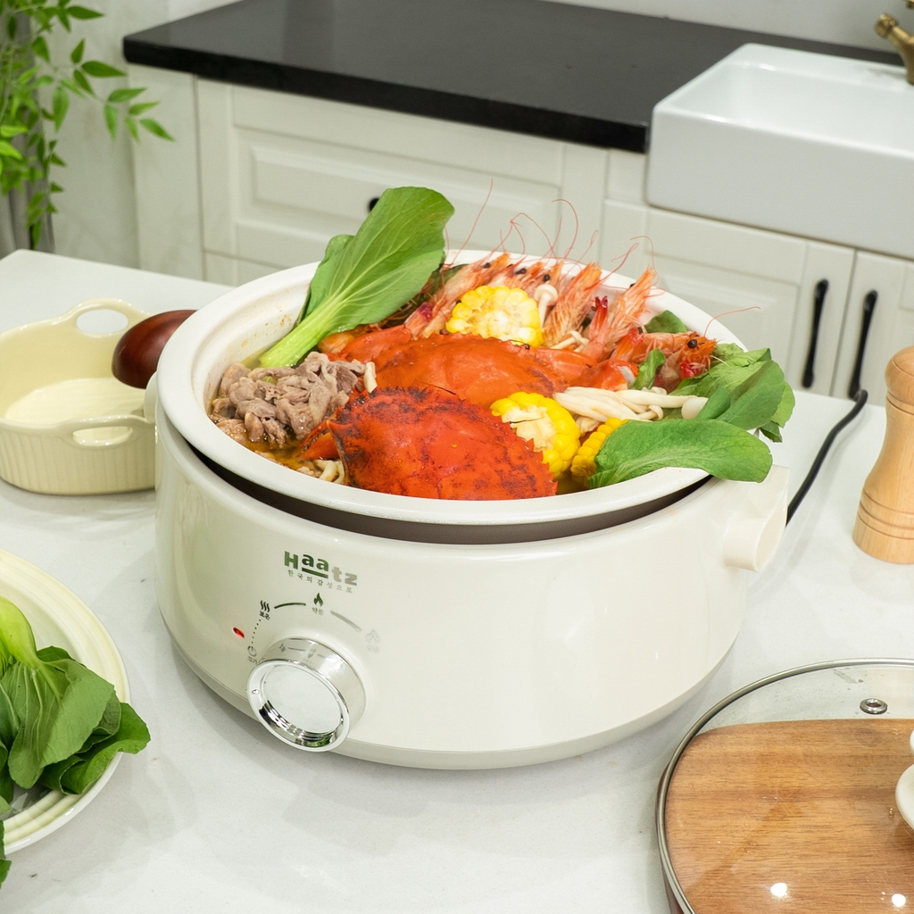 Nồi lẩu điện Hàn Quốc dung tích 5L, lòng gốm tháo rời