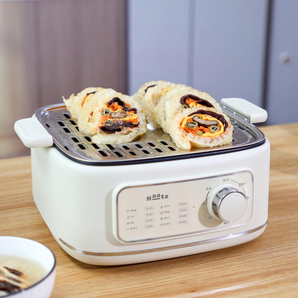 Nồi hấp 3 tầng đa chức năng, vỉ inox an toàn