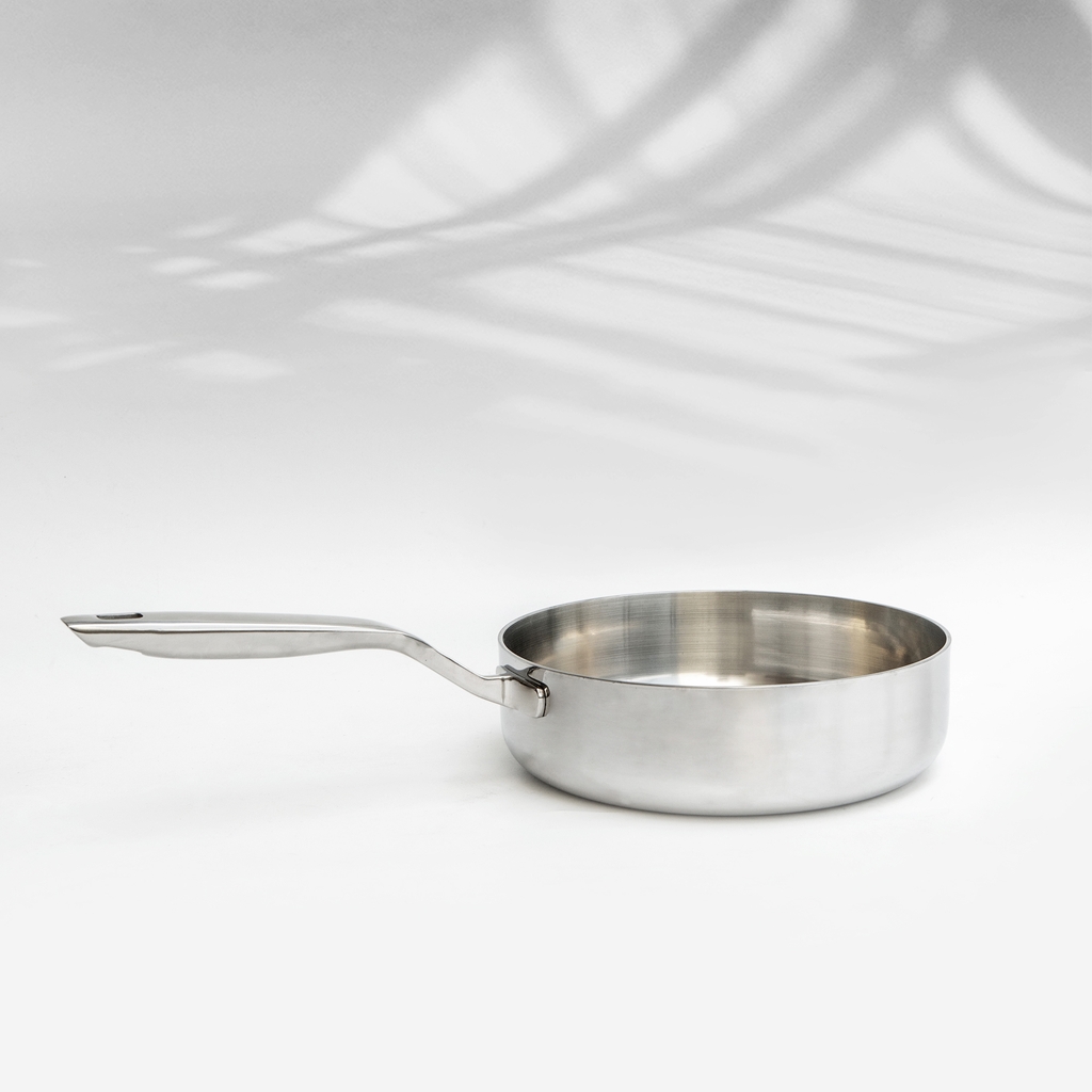 Chảo inox 316 liền khối, thành đứng, size 20cm