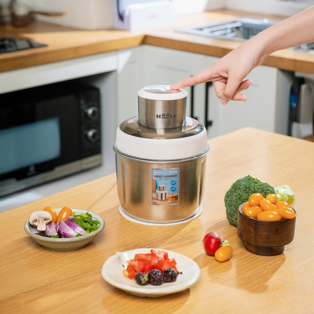 Máy xay đa năng 2 cối: inox lớn và thuỷ tinh nhỏ gọn