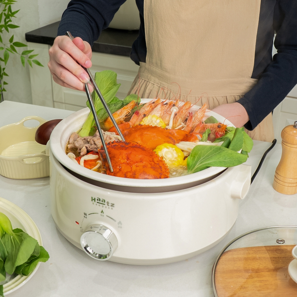 Nồi lẩu điện Hàn Quốc dung tích 5L, lòng gốm tháo rời