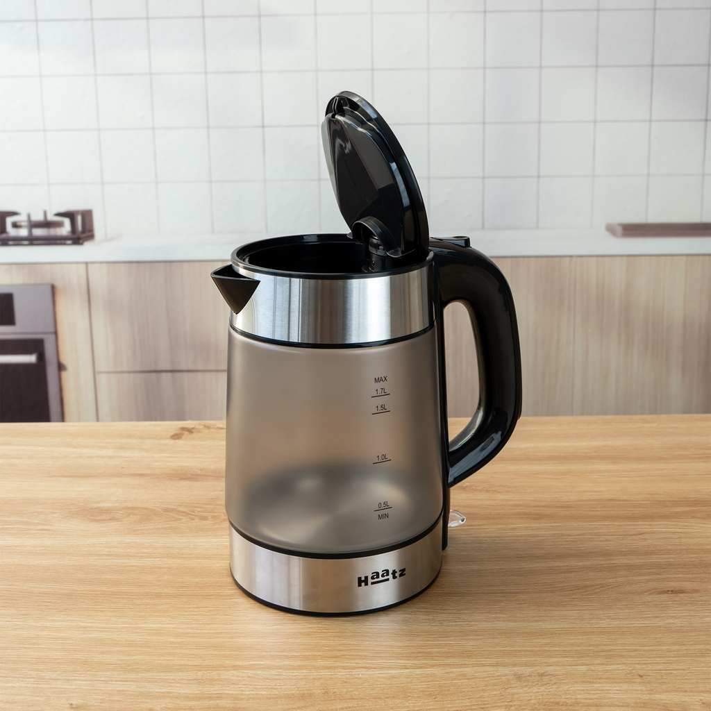 Ấm siêu tốc kính mờ chịu nhiệt cao, lòng bình inox 316