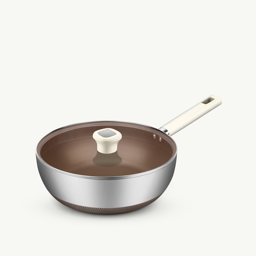 Chảo sâu lòng chống dính Titanium Aura 24 cm HTA824