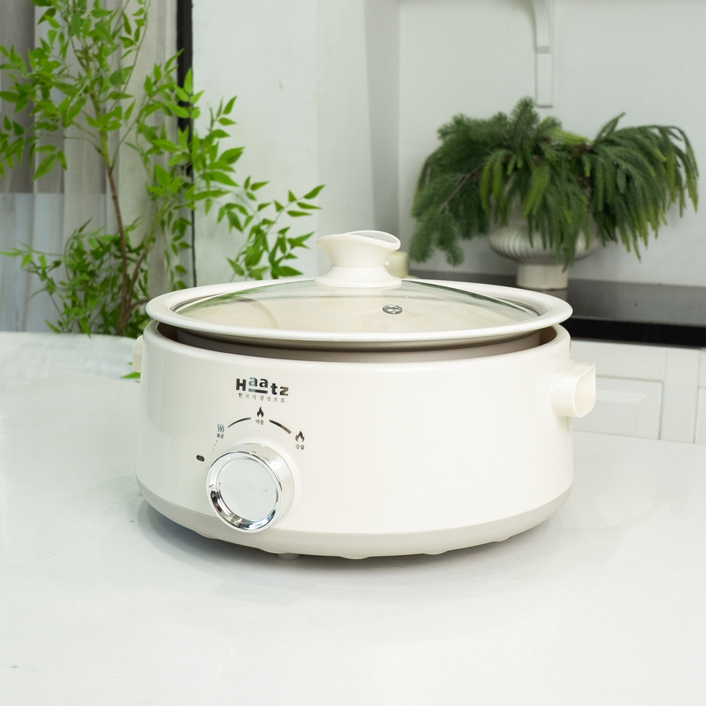 Nồi lẩu điện Hàn Quốc dung tích 5L, lòng gốm tháo rời
