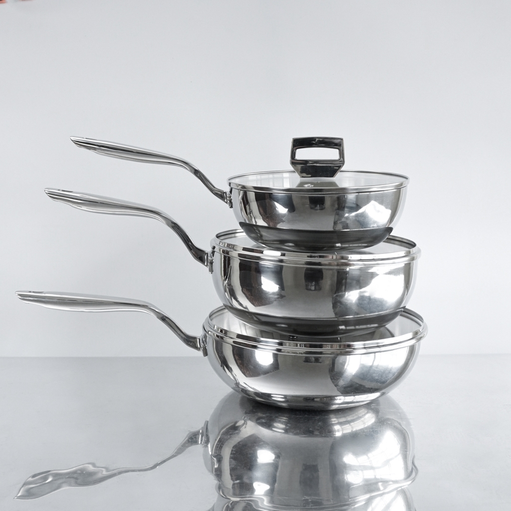 Chảo inox 316 đúc liền khối, sâu lòng, size 20cm