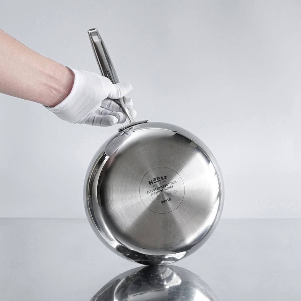 Chảo inox 316 đúc liền khối, sâu lòng, size 24cm