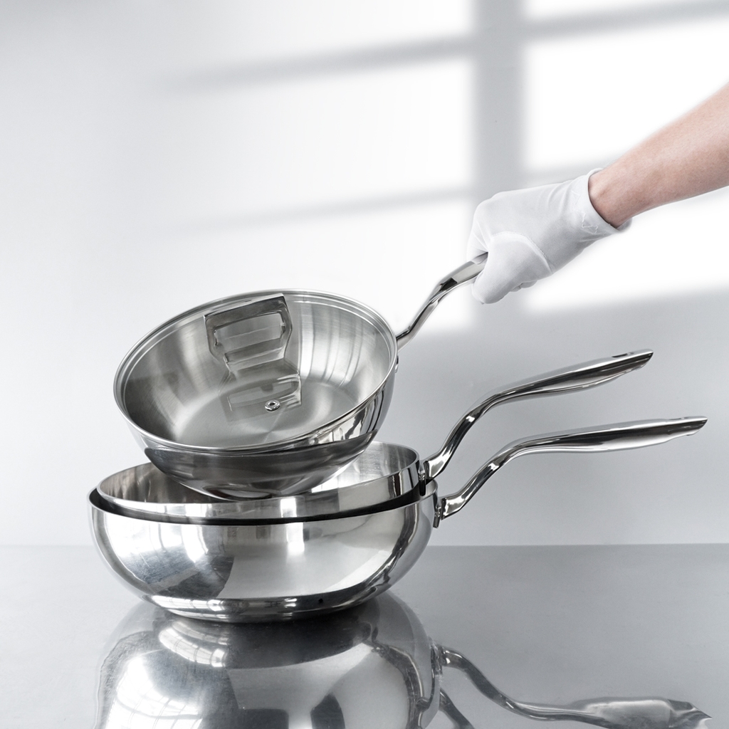 Chảo inox 316 đúc liền khối, sâu lòng, size 28cm