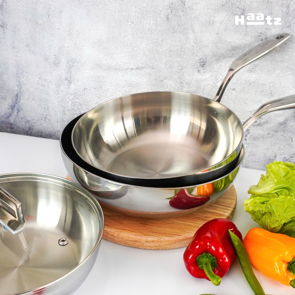 Chảo inox 316 đúc liền khối, sâu lòng, size 26cm