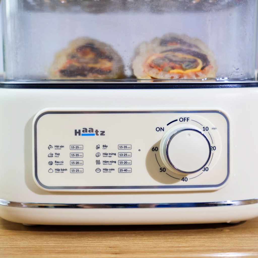 Nồi hấp 3 tầng đa chức năng, vỉ inox an toàn