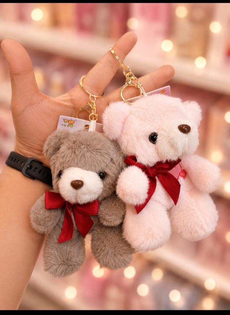 Móc khóa tim nơ đỏ